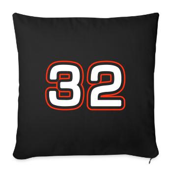 32 number symbol - Sofa pillowcase 17,3'' x 17,3'' (45 x 45 cm) - black - Front