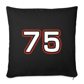 75 number symbol - Sofa pillowcase 17,3'' x 17,3'' (45 x 45 cm) - black - Front