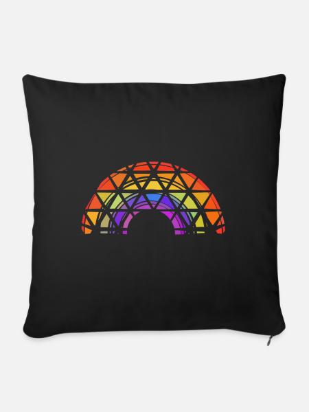 Abstrakter Regenbogen - Sofakissenbezug 45 x 45 cm - Schwarz