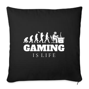 Gaming Gamer Evolution Geschenk - Sofakissenbezug 45 x 45 cm - Schwarz - Vorne