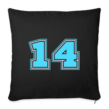 14 Numéro de numéro - Housse de coussin décorative 45 x 45 cm - noir - Devant