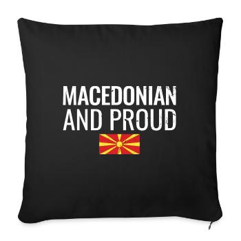 Macedonian And Proud Mazedonisch Mazedonier - Sofa pillowcase 17,3'' x 17,3'' (45 x 45 cm) - black - Front