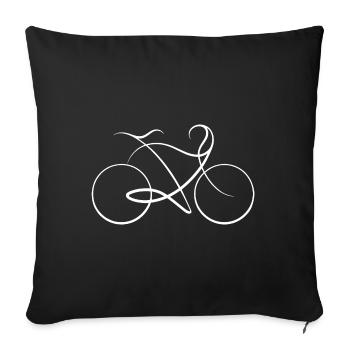 Vélo One Line - Harmonie - Dynamique - Housse de coussin décorative 45 x 45 cm - noir - Devant