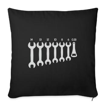 Clé à fourche ouvre-bouteille | Bière, Fête, Grillades - Housse de coussin décorative 45 x 45 cm - noir - Devant