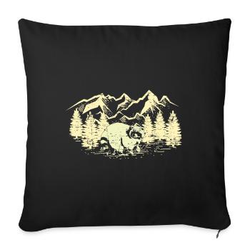 Ratons laveurs cadeau raton laveur - Housse de coussin décorative 45 x 45 cm - noir - Devant