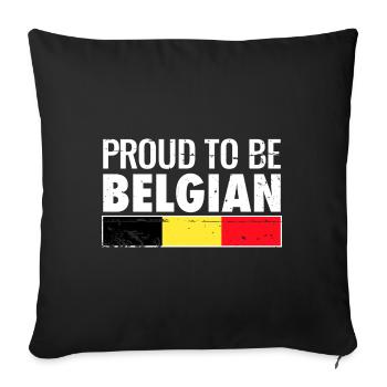 Proud to be Belgian Belgian flag - Sofa pillowcase 17,3'' x 17,3'' (45 x 45 cm) - black - Front