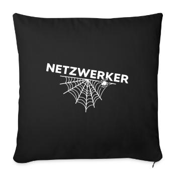 spinne spinnennetz netzwerker arachnoidea - Sofakissenbezug 45 x 45 cm - Schwarz - Vorne