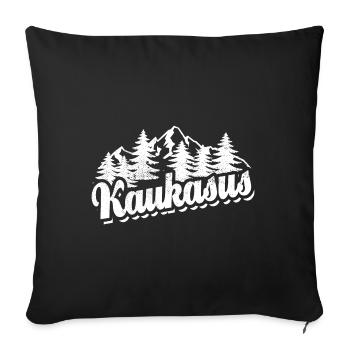 Kaukasus - Wald und Berge Wandern Erholung - Sofakissenbezug 45 x 45 cm - Schwarz - Vorne