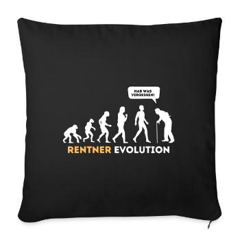Rentner Evolution Lustig Ruhestand - Sofakissenbezug 45 x 45 cm - Schwarz - Vorne