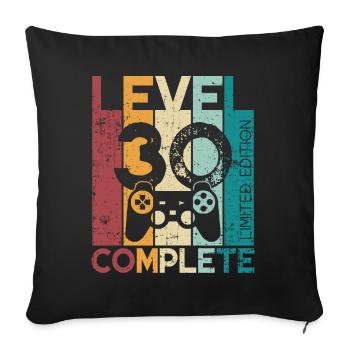 30 anniversaire Niveau 30 Cadeau complet de 30 ans - Housse de coussin décorative 45 x 45 cm - noir - Devant