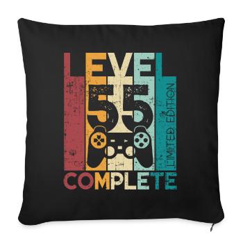 55 Geburtstag Level 55 Complete 55 Jahre Geschenk - Sofakissenbezug 45 x 45 cm - Schwarz - Vorne