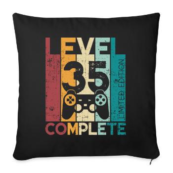 35 anniversaire Niveau 35 Cadeau complet de 35 ans - Housse de coussin décorative 45 x 45 cm - noir - Devant