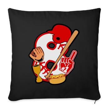 Baseball 8. Geburtstagsparty Nummer 8 - 8 Jahre - Sofakissenbezug 45 x 45 cm - Schwarz - Vorne