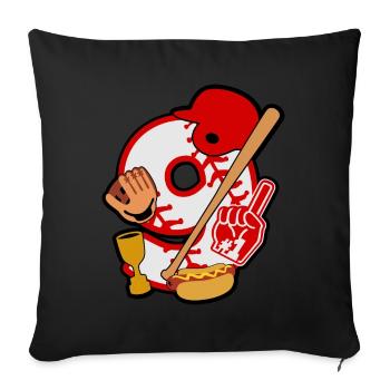 Baseball 9. Geburtstagsparty Nummer 9 - 9 Jahre - Sofakissenbezug 45 x 45 cm - Schwarz - Vorne