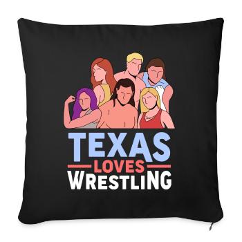 Conception de lutte au Texas pour les fiers fans du Texas - Housse de coussin décorative 45 x 45 cm - noir - Devant