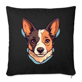 Cute dog design for dog owners - Sofa pillowcase 17,3'' x 17,3'' (45 x 45 cm) - black - Front