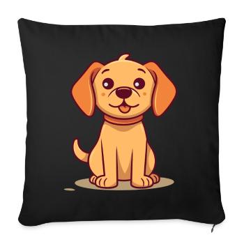 Cute dog design for dog owners - Sofa pillowcase 17,3'' x 17,3'' (45 x 45 cm) - black - Front