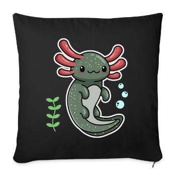 Enigma Axolotl Design for Axolotl Lovers - Sofa pillowcase 17,3'' x 17,3'' (45 x 45 cm) - black - Front