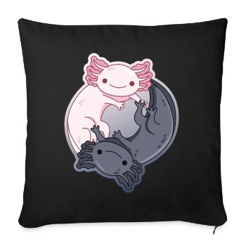 Conception Yin-Yang pour les amateurs d’axolotl - Housse de coussin décorative 45 x 45 cm - noir - Devant