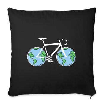 Bicycle Environment Protection - Sofa pillowcase 17,3'' x 17,3'' (45 x 45 cm) - black - Front