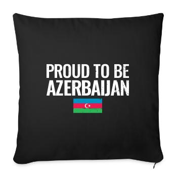 Fier d’être Azerbaïdjan Azerbaïdjan Drapeau - Housse de coussin décorative 45 x 45 cm - noir - Devant