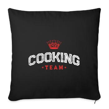 Équipe de cuisine Cuisson Cuisson - Housse de coussin décorative 45 x 45 cm - noir - Devant