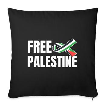 Free Palestine Palestine Paix - Housse de coussin décorative 45 x 45 cm - noir - Devant