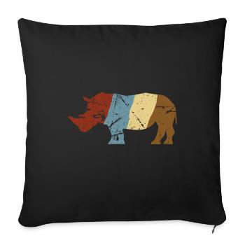 rhino - Sofa pillowcase 17,3'' x 17,3'' (45 x 45 cm) - black - Front