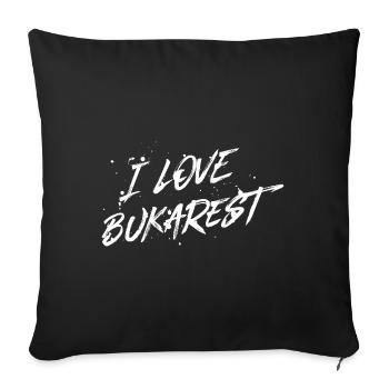 I Love Bucharest - Sofa pillowcase 17,3'' x 17,3'' (45 x 45 cm) - black - Front