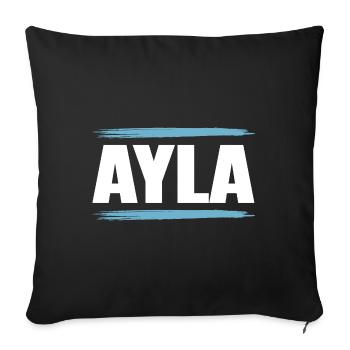 Cécile - Housse de coussin décorative 45 x 45 cm - noir - Devant
