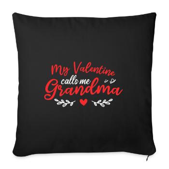 Mon Valentin m’appelle grand-mère - Housse de coussin décorative 45 x 45 cm - noir - Devant
