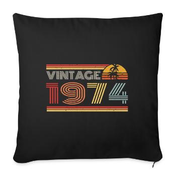 1974 Limited Edition Birthday Outfit 1974 vintag - Sofa pillowcase 17,3'' x 17,3'' (45 x 45 cm) - black - Front