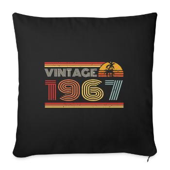 1967 Limited Edition Birthday Outfit 1967 vintag - Sofa pillowcase 17,3'' x 17,3'' (45 x 45 cm) - black - Front