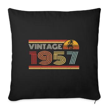 1957 Limited Edition Birthday Outfit 1957 vintag - Sofa pillowcase 17,3'' x 17,3'' (45 x 45 cm) - black - Front