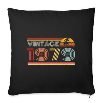 1979 Limited Edition Birthday Outfit 1979 vintag - Sofa pillowcase 17,3'' x 17,3'' (45 x 45 cm) - black - Front