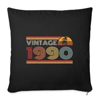 1990 Limited Edition Birthday Outfit 1990 vintag - Sofa pillowcase 17,3'' x 17,3'' (45 x 45 cm) - black - Front