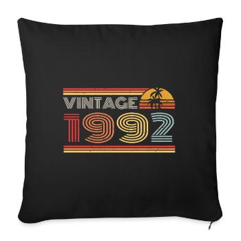 1992 Limited Edition Birthday Outfit 1992 vintag - Sofa pillowcase 17,3'' x 17,3'' (45 x 45 cm) - black - Front