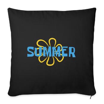 Summer - sun - holiday - good mood - Sofa pillowcase 17,3'' x 17,3'' (45 x 45 cm) - black - Front