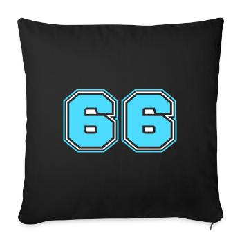 66 Numéro de numéro - Housse de coussin décorative 45 x 45 cm - noir - Devant