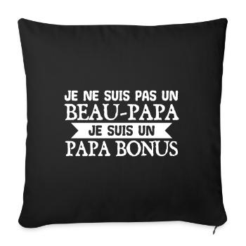 Beau Papa | papa bonus cadeau un Papa Bonus - Housse de coussin décorative 45 x 45 cm - noir - Devant
