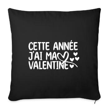 Saint Valentin ma copine la meilleure copine amour - Housse de coussin décorative 45 x 45 cm - noir - Devant