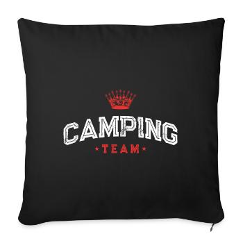 Camping Team Camper - Sofakissenbezug 45 x 45 cm - Schwarz - Vorne