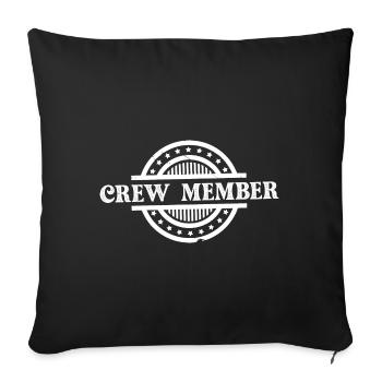 Tampon de membre d’équipage - Housse de coussin décorative 45 x 45 cm - noir - Devant
