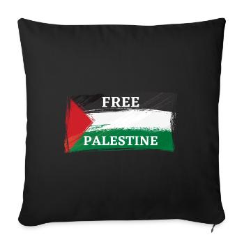 Free Palestine Palestine Paix Liberté Masque - Housse de coussin décorative 45 x 45 cm - noir - Devant