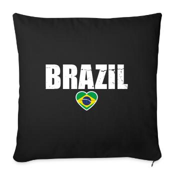 Brazil Brazil Brazilian Flag - Sofa pillowcase 17,3'' x 17,3'' (45 x 45 cm) - black - Front