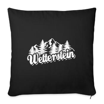 Wetterstein - Wald und Berge Wandern Erholung - Sofakissenbezug 45 x 45 cm - Schwarz - Vorne