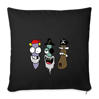 Pirates par Daniel Rausch - Housse de coussin décorative 45 x 45 cm - noir - Devant