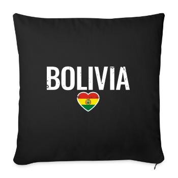 Bolivie Bolivie Drapeau bolivien Bolivien - Housse de coussin décorative 45 x 45 cm - noir - Devant