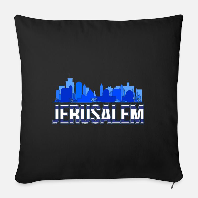 Jerusalem Israeli Geschenk Israel - Sofakissenbezug 45 x 45 cm - Schwarz
