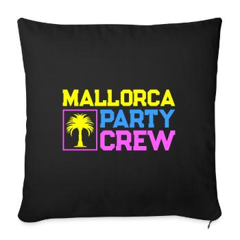 Mallorca Party Crew - Sofa pillowcase 17,3'' x 17,3'' (45 x 45 cm) - black - Front